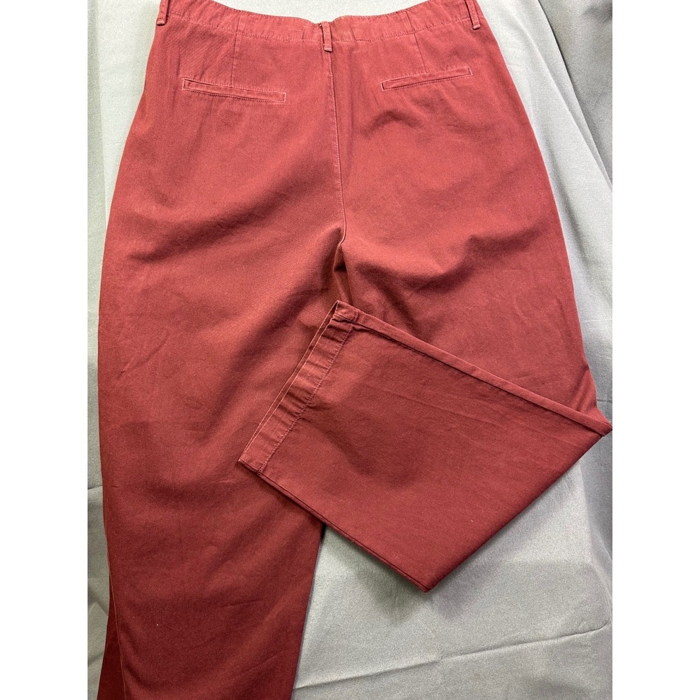 ZARA Burgundy Pleated Front Relaxed Straight Leg Twill Trousers Men 36x29 Maroon